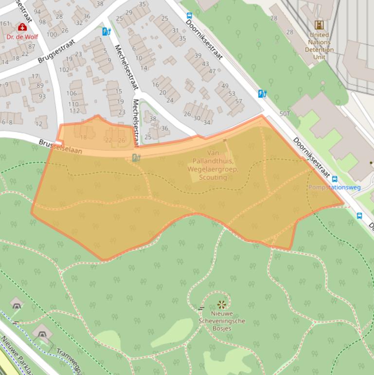 Kaart van postcodegebied 2587AJ.