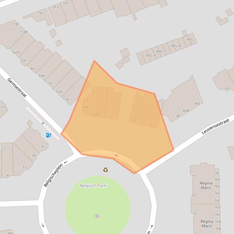 Kaart van postcodegebied 2587AS.