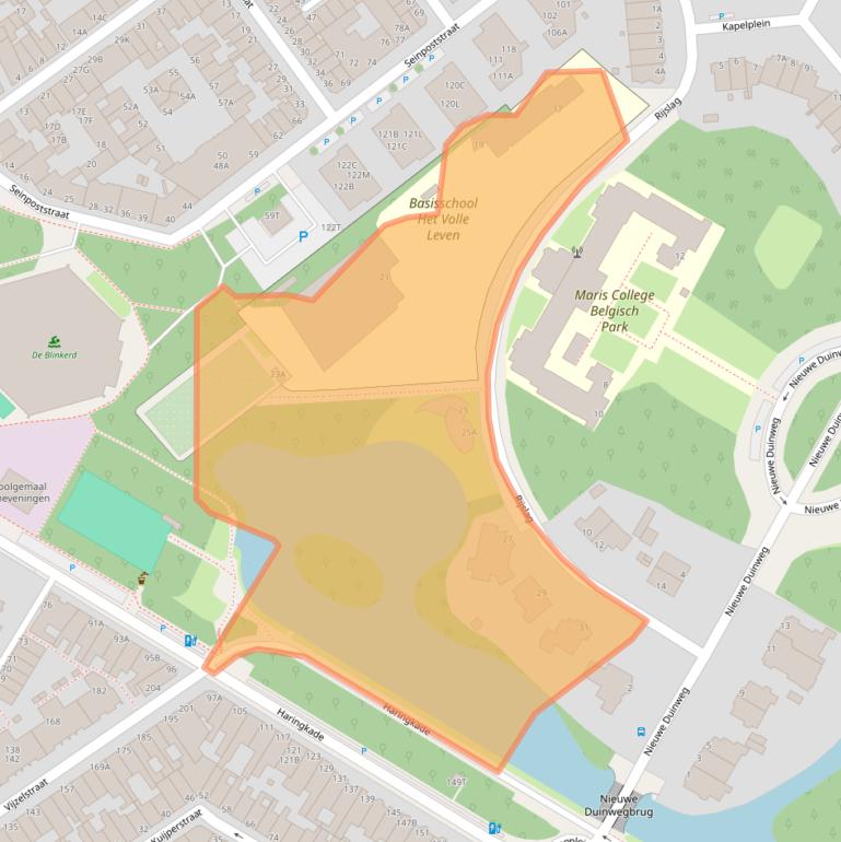 Kaart van postcodegebied 2587BB.