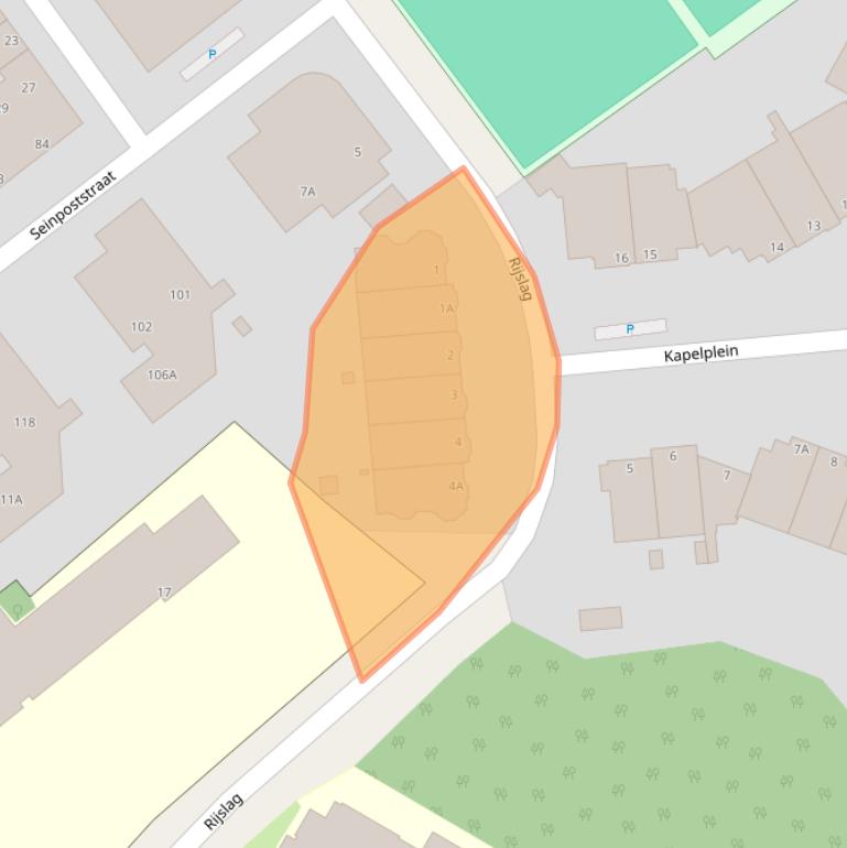 Kaart van postcodegebied 2587BD.