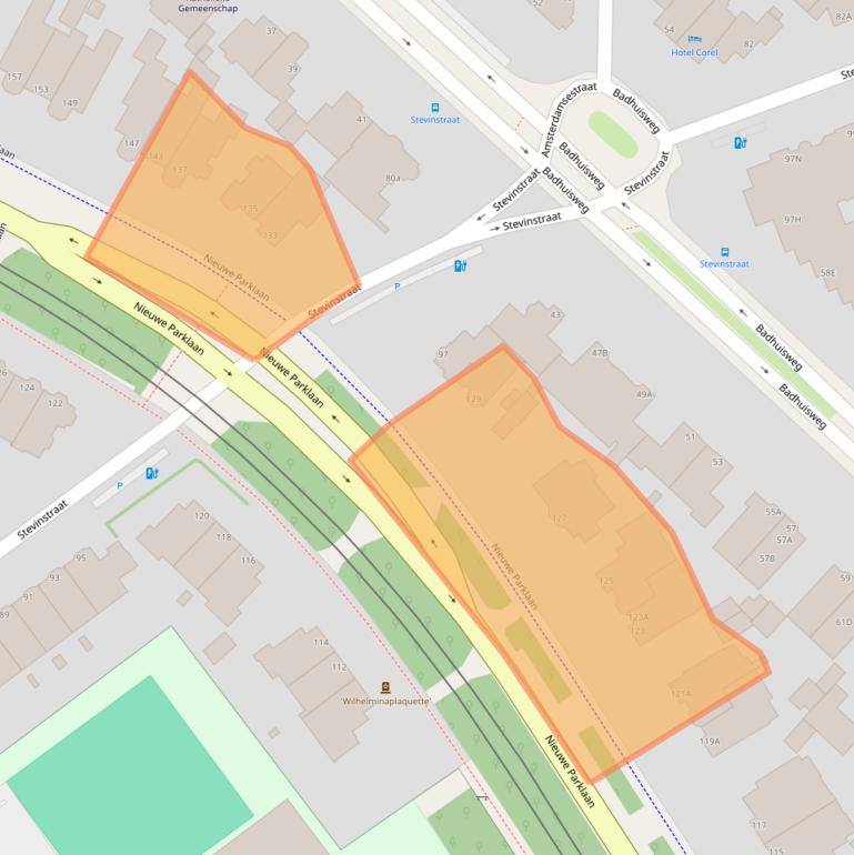 Kaart van postcodegebied 2587BR.