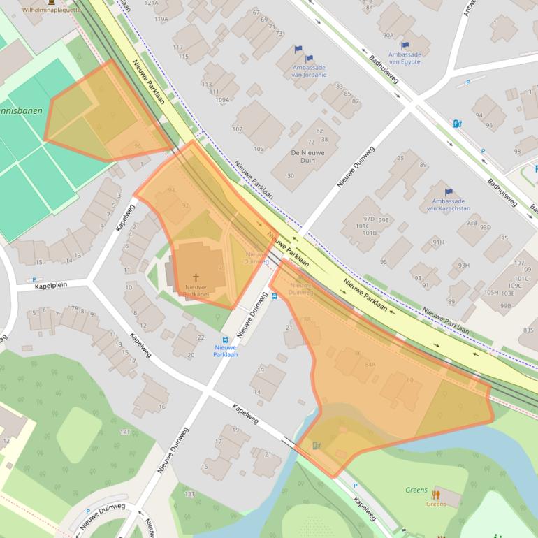 Kaart van postcodegebied 2587BV.