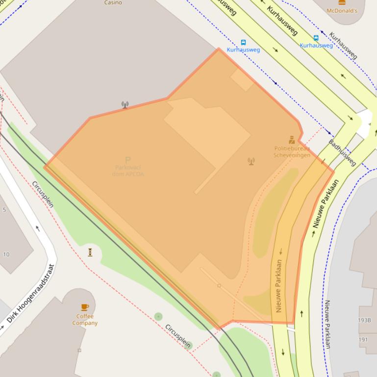 Kaart van postcodegebied 2587BZ.