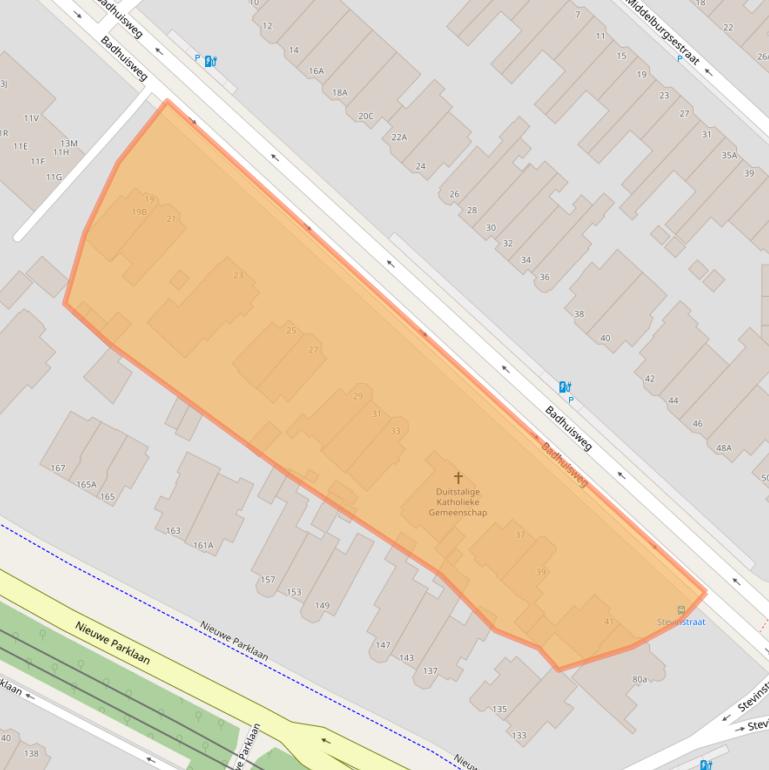 Kaart van postcodegebied 2587CB.