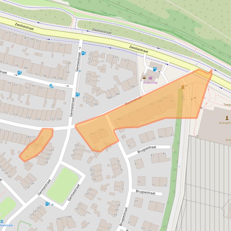 Kaart van postcodegebied 2587EK.