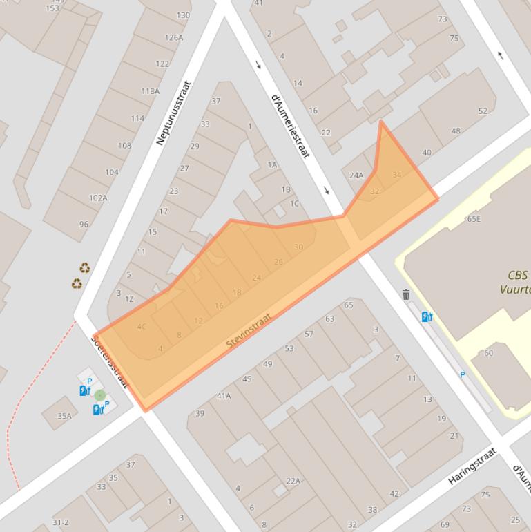 Kaart van postcodegebied 2587EL.