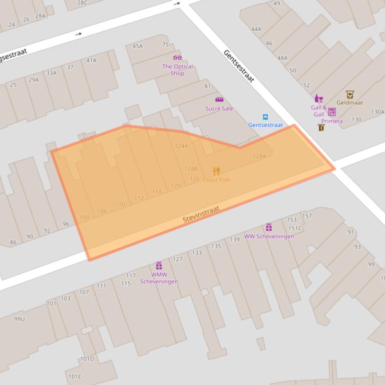 Kaart van postcodegebied 2587ER.