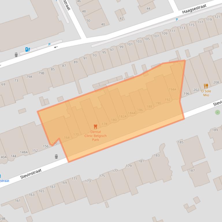 Kaart van postcodegebied 2587ET.