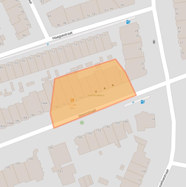 Kaart van postcodegebied 2587EV.
