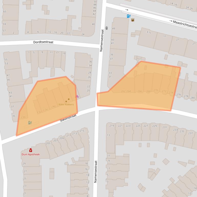 Kaart van postcodegebied 2587EW.