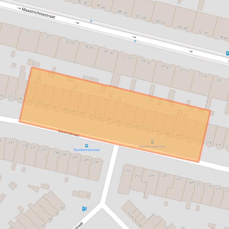 Kaart van postcodegebied 2587EX.