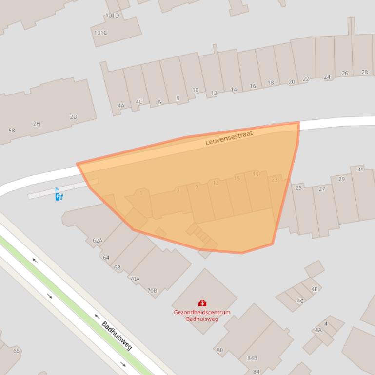 Kaart van postcodegebied 2587GA.