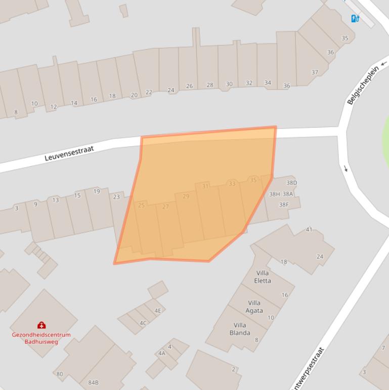 Kaart van postcodegebied 2587GB.