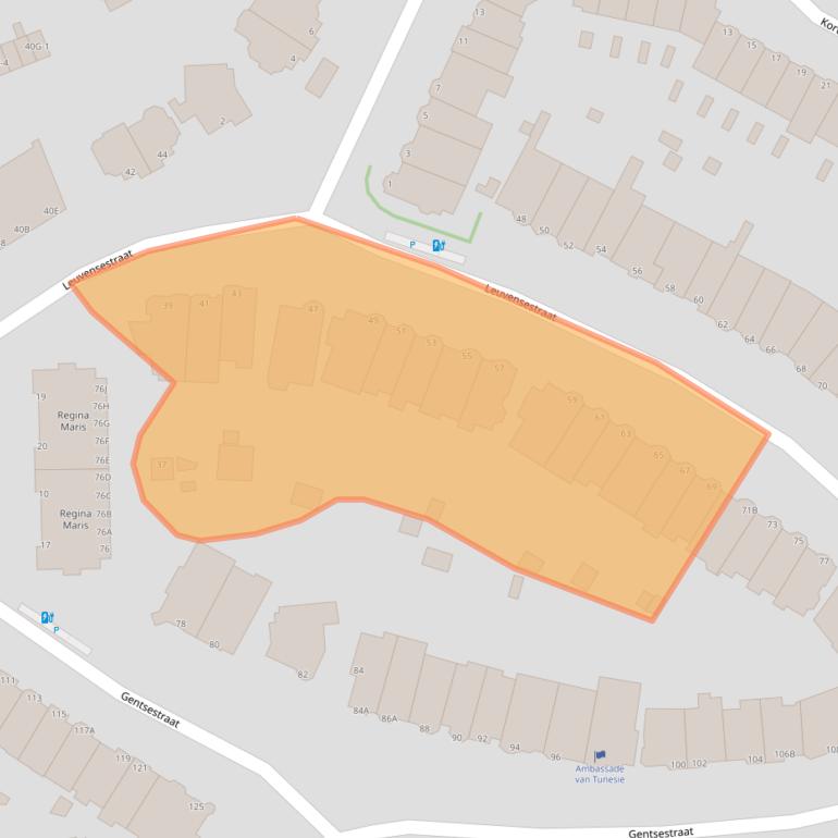 Kaart van postcodegebied 2587GC.