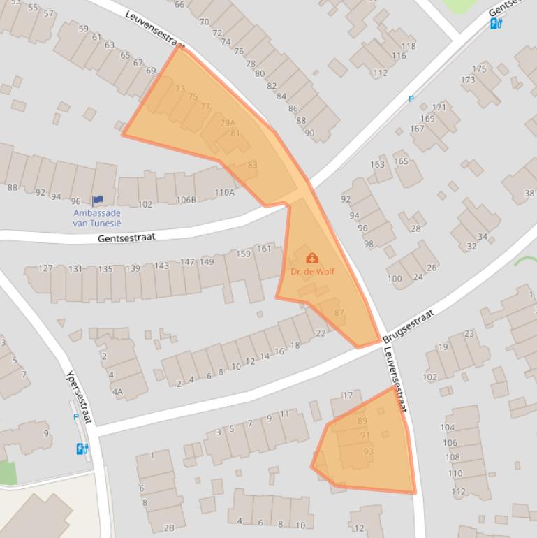 Kaart van postcodegebied 2587GD.