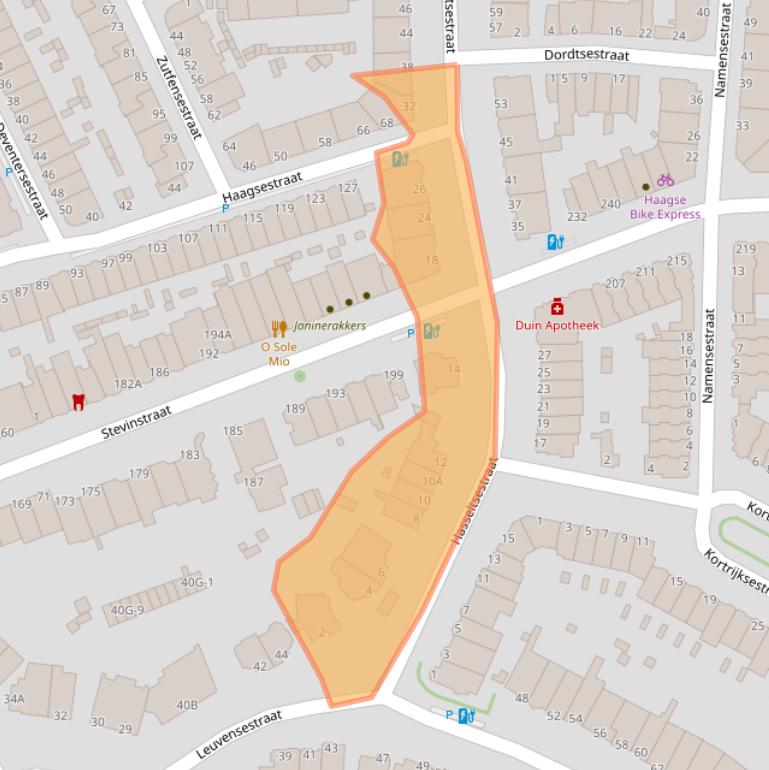 Kaart van postcodegebied 2587GP.