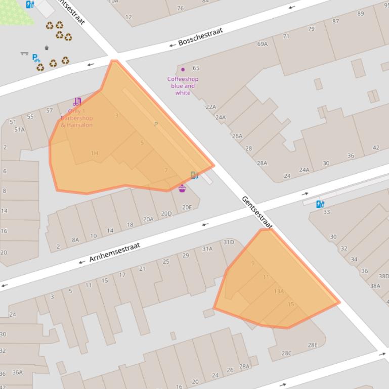 Kaart van postcodegebied 2587HK.