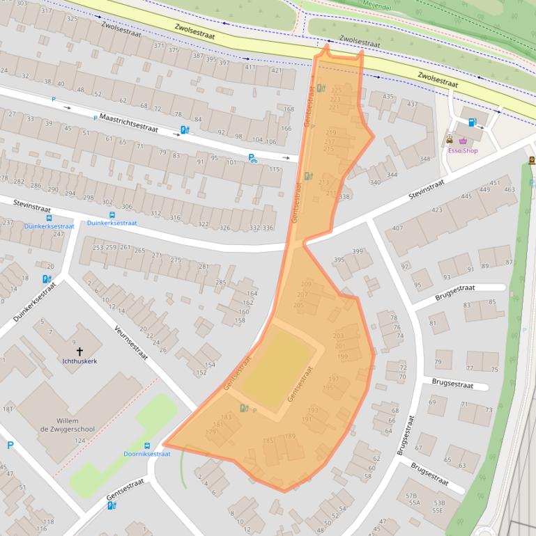 Kaart van postcodegebied 2587HR.