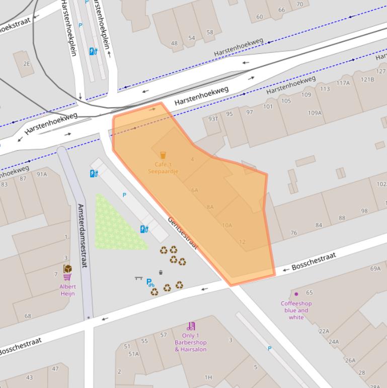 Kaart van postcodegebied 2587HS.