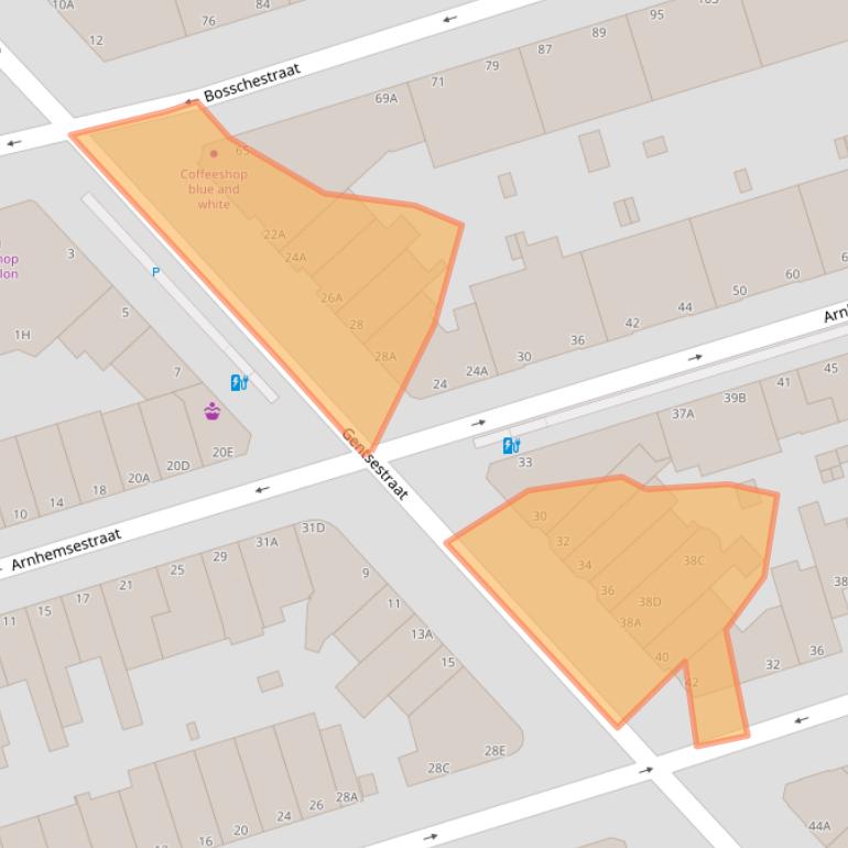 Kaart van postcodegebied 2587HT.