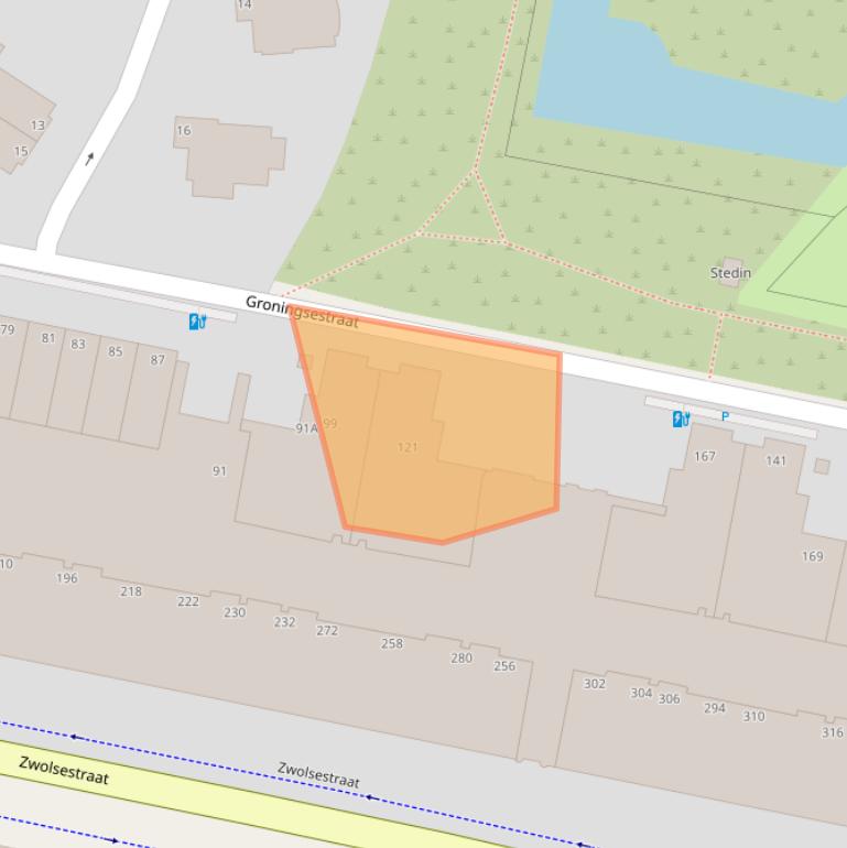 Kaart van postcodegebied 2587PB.