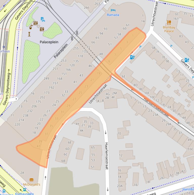 Kaart van postcodegebied 2587RB.