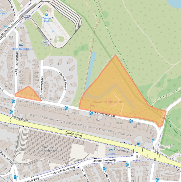 Kaart van postcodegebied 2587RL.