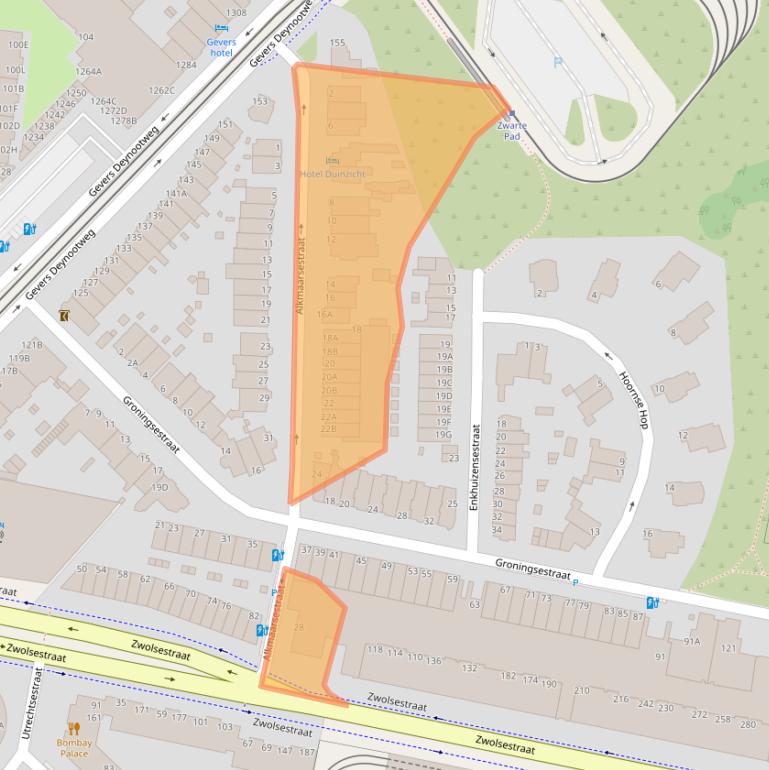 Kaart van postcodegebied 2587RN.