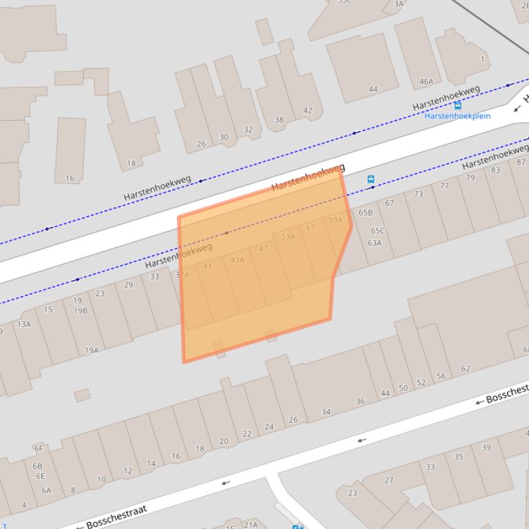 Kaart van postcodegebied 2587SC.