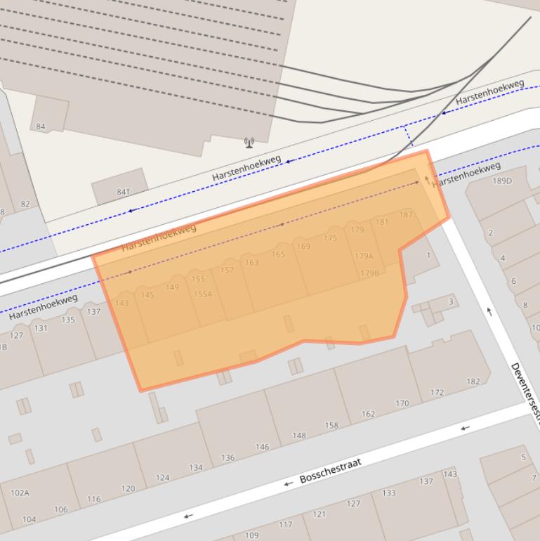 Kaart van postcodegebied 2587SH.