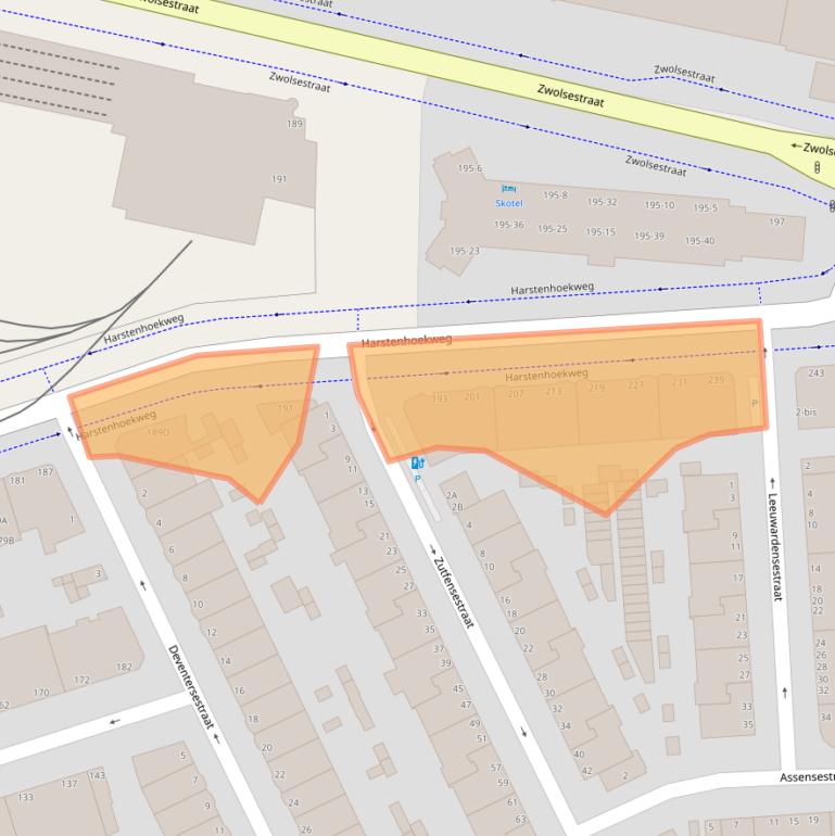 Kaart van postcodegebied 2587SJ.