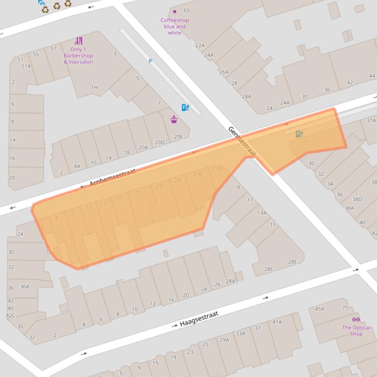 Kaart van postcodegebied 2587SP.
