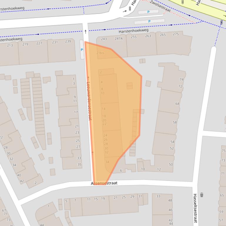 Kaart van postcodegebied 2587TD.