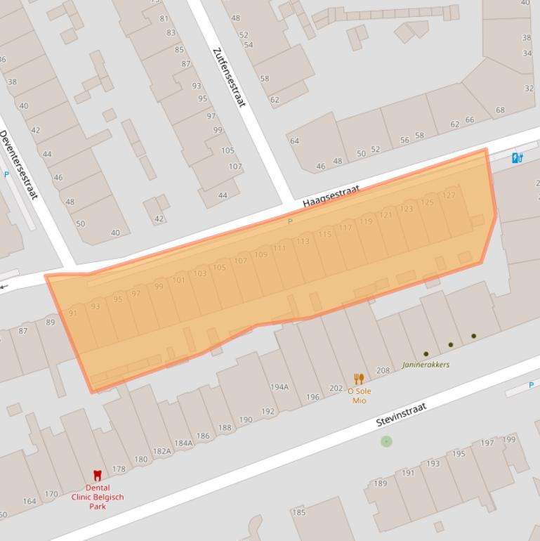 Kaart van postcodegebied 2587TH.