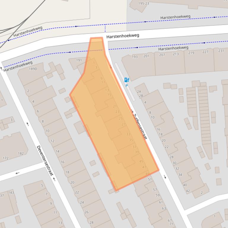 Kaart van postcodegebied 2587TL.