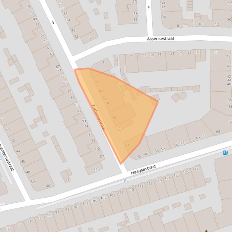 Kaart van postcodegebied 2587TR.