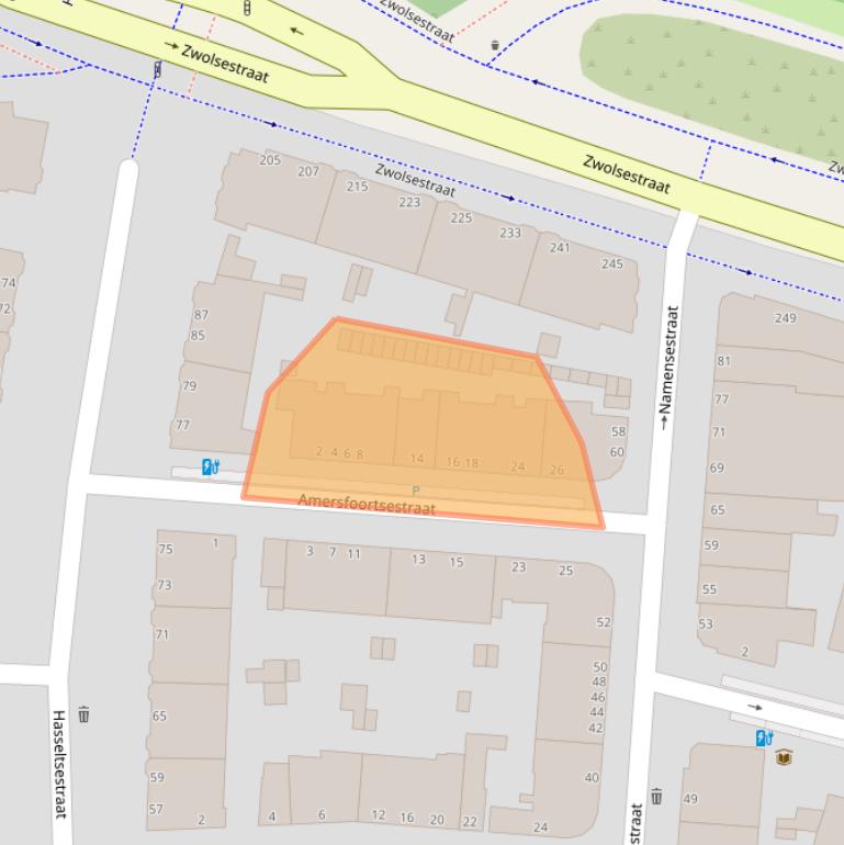 Kaart van postcodegebied 2587TW.