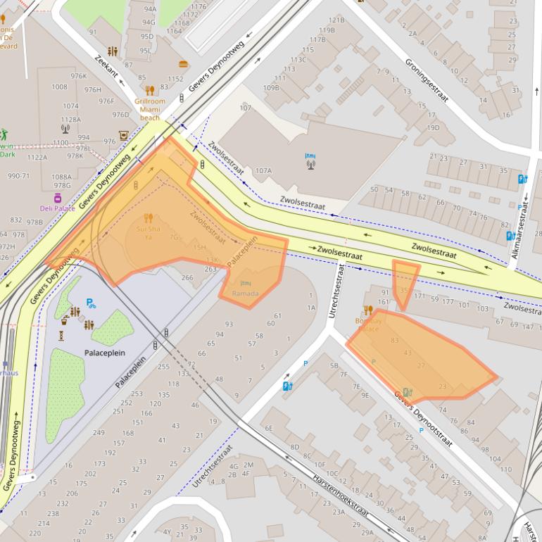 Kaart van postcodegebied 2587TX.