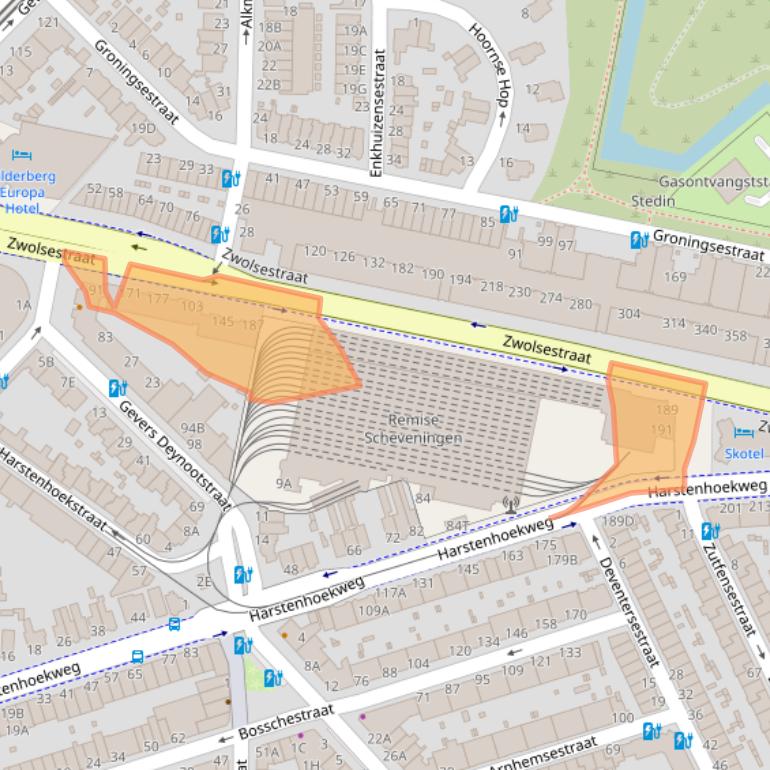 Kaart van postcodegebied 2587TZ.