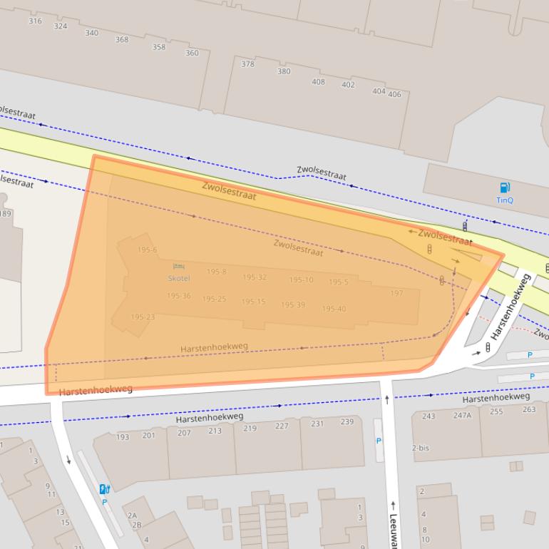 Kaart van postcodegebied 2587VB.
