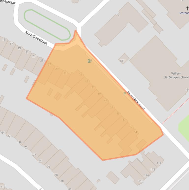 Kaart van postcodegebied 2587VP.