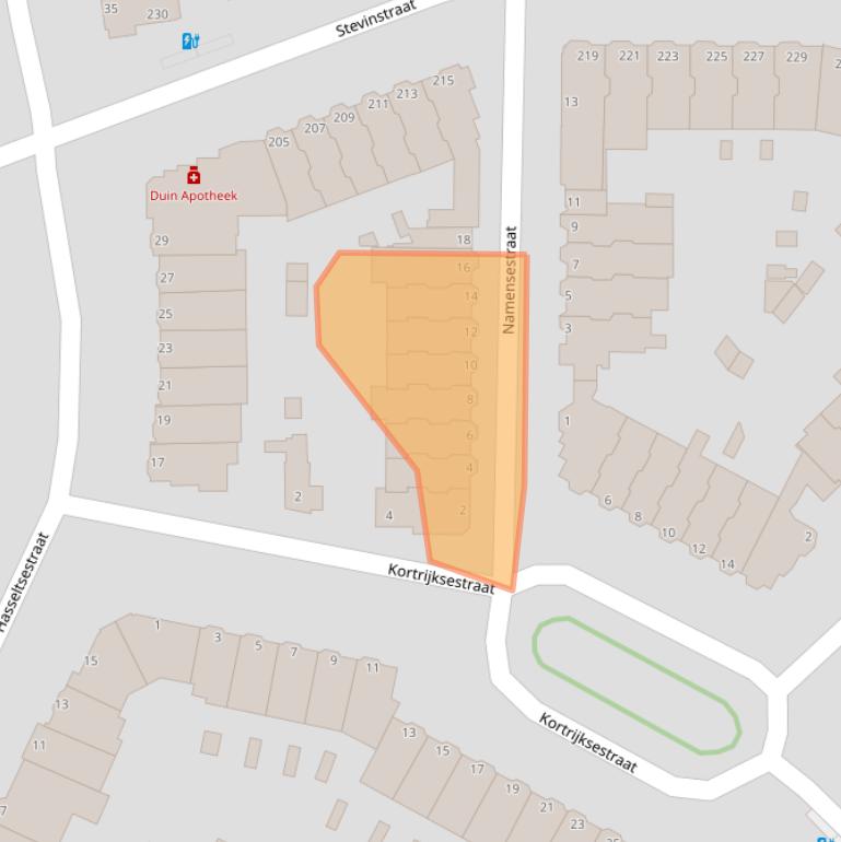 Kaart van postcodegebied 2587VZ.