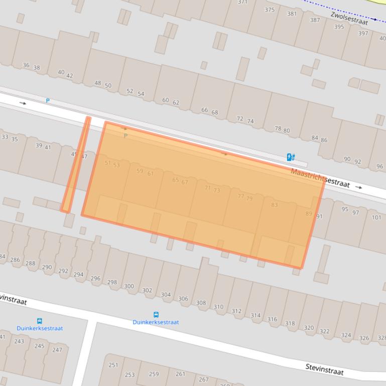 Kaart van postcodegebied 2587XC.