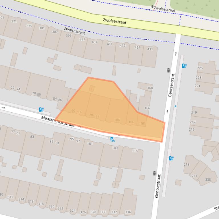 Kaart van postcodegebied 2587XH.