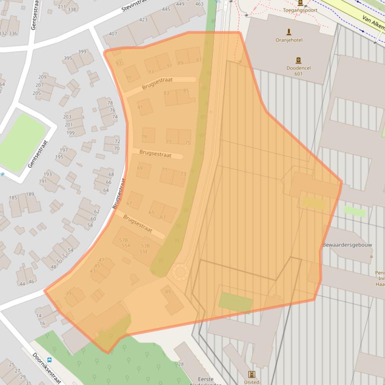 Kaart van postcodegebied 2587XR.