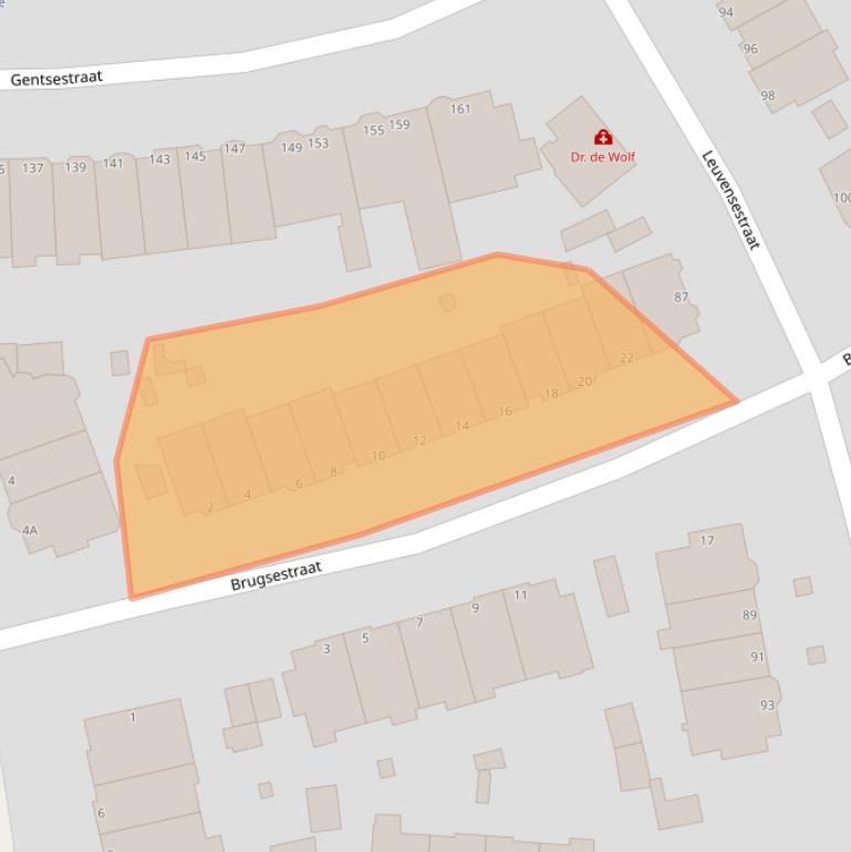 Kaart van postcodegebied 2587XS.