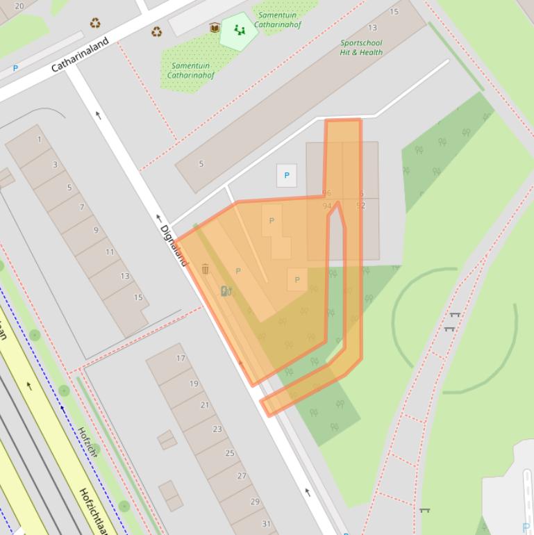 Kaart van postcodegebied 2591CC.