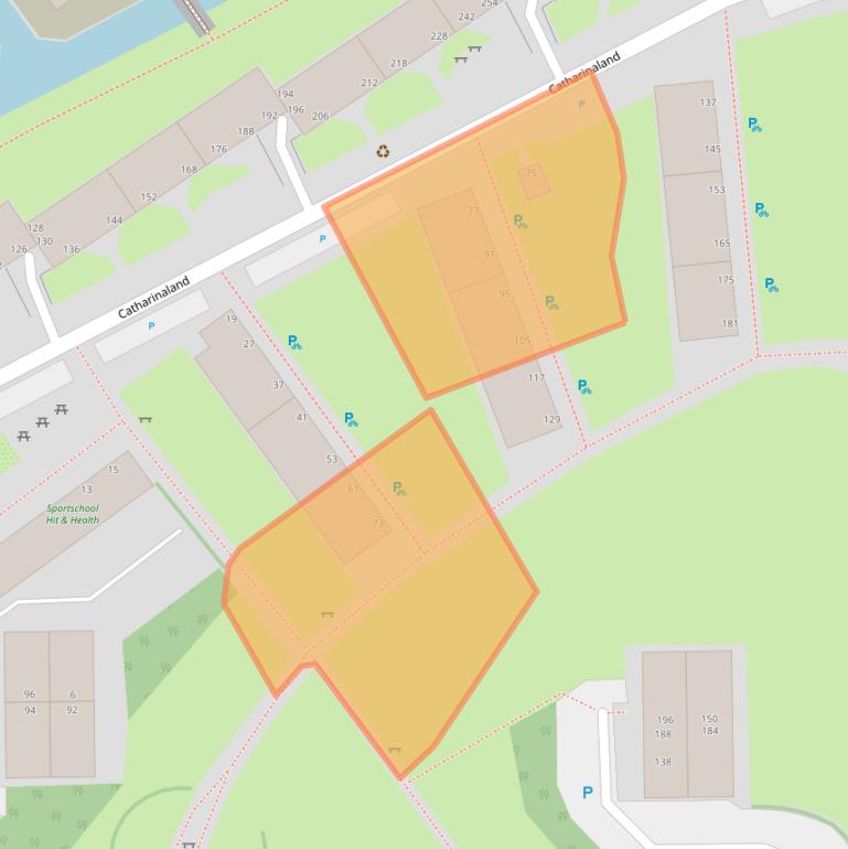 Kaart van postcodegebied 2591CG.