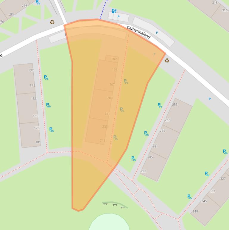 Kaart van postcodegebied 2591CK.