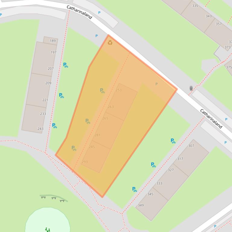 Kaart van postcodegebied 2591CL.